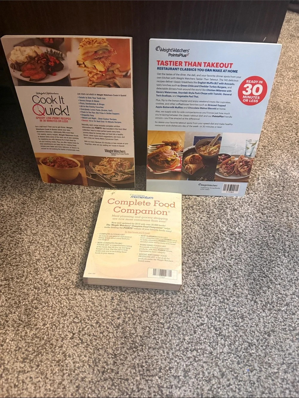 2 Weight Watchers Cookbooks plus complete food companion